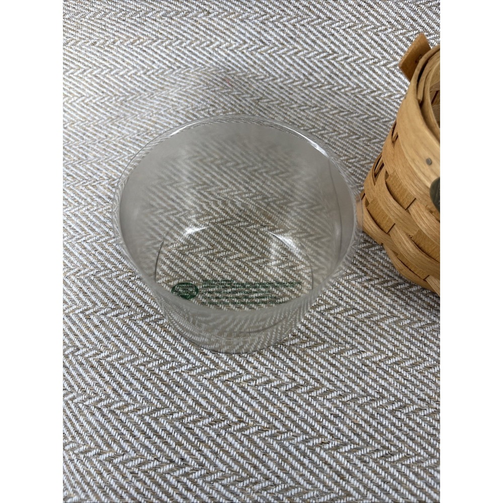 Peterboro Basket Co 5" Round Basket with Swing Handle and Toile Lid Protector - Picture 8 of 10